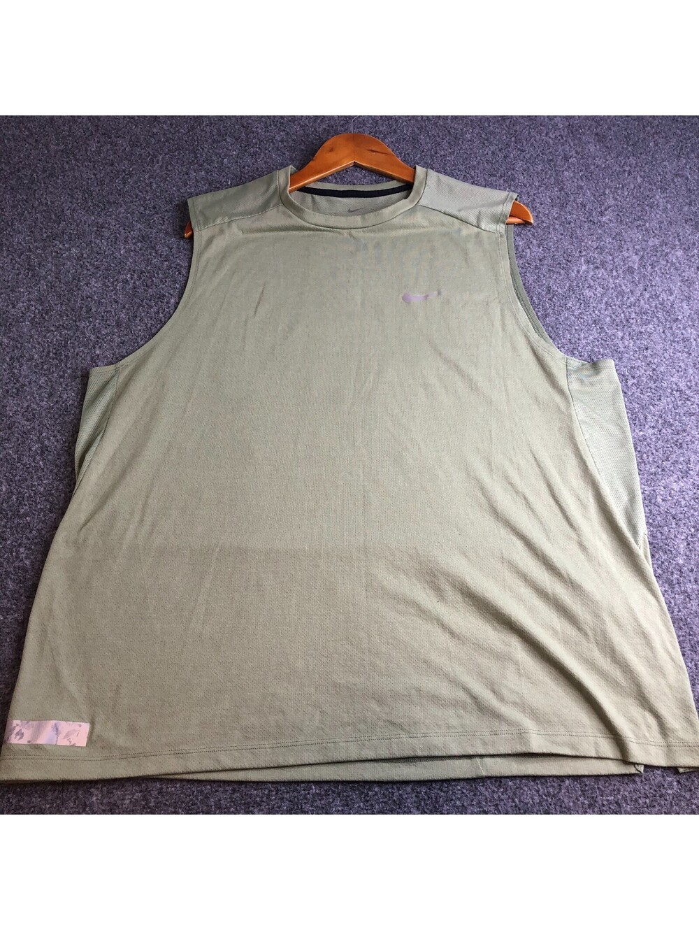 Nike Tank Top Mens Extra Large Light Green Dri-Fit Run Division Running Shirt